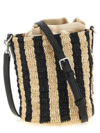 Black Straw Shoulder Bag