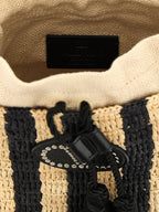 Black Straw Shoulder Bag