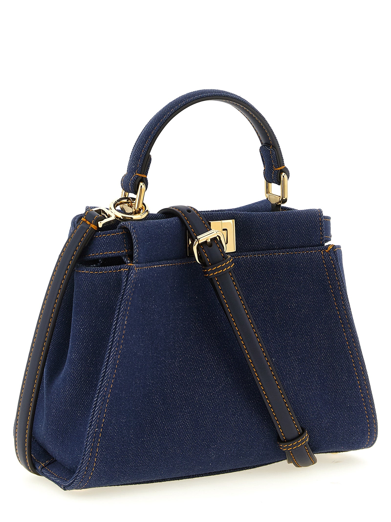 Blue Cotton Handbag