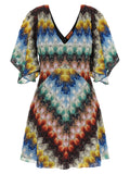 Multicolor Viscose Short Dress
