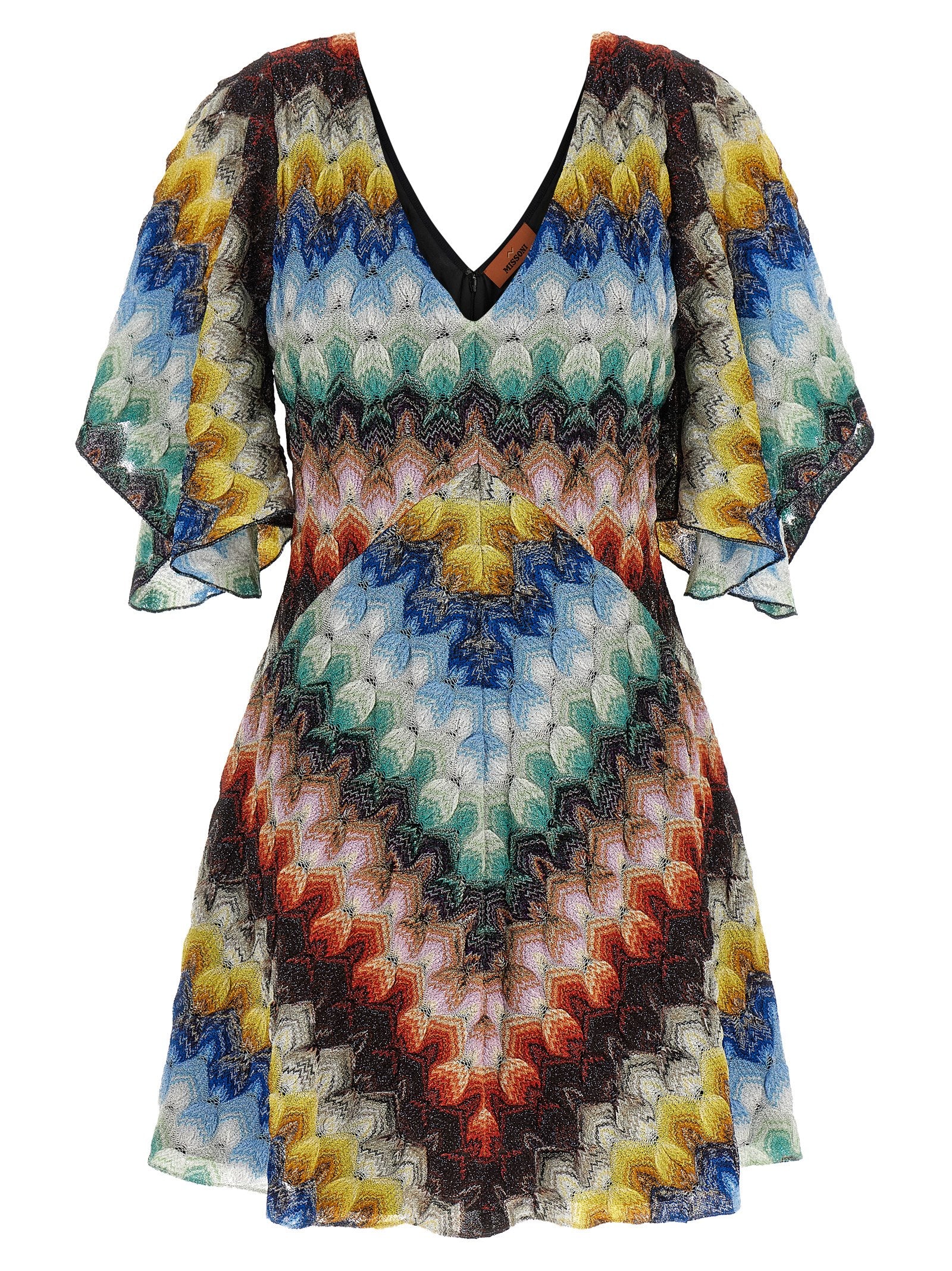 Multicolor Viscose Short Dress