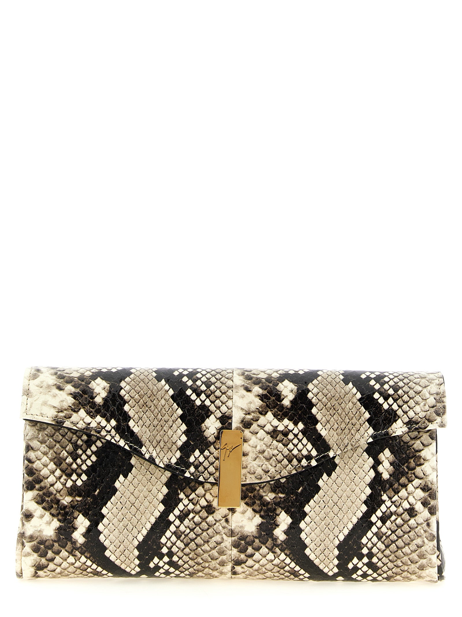 Multicolor Snake Skin  Clutch Bag