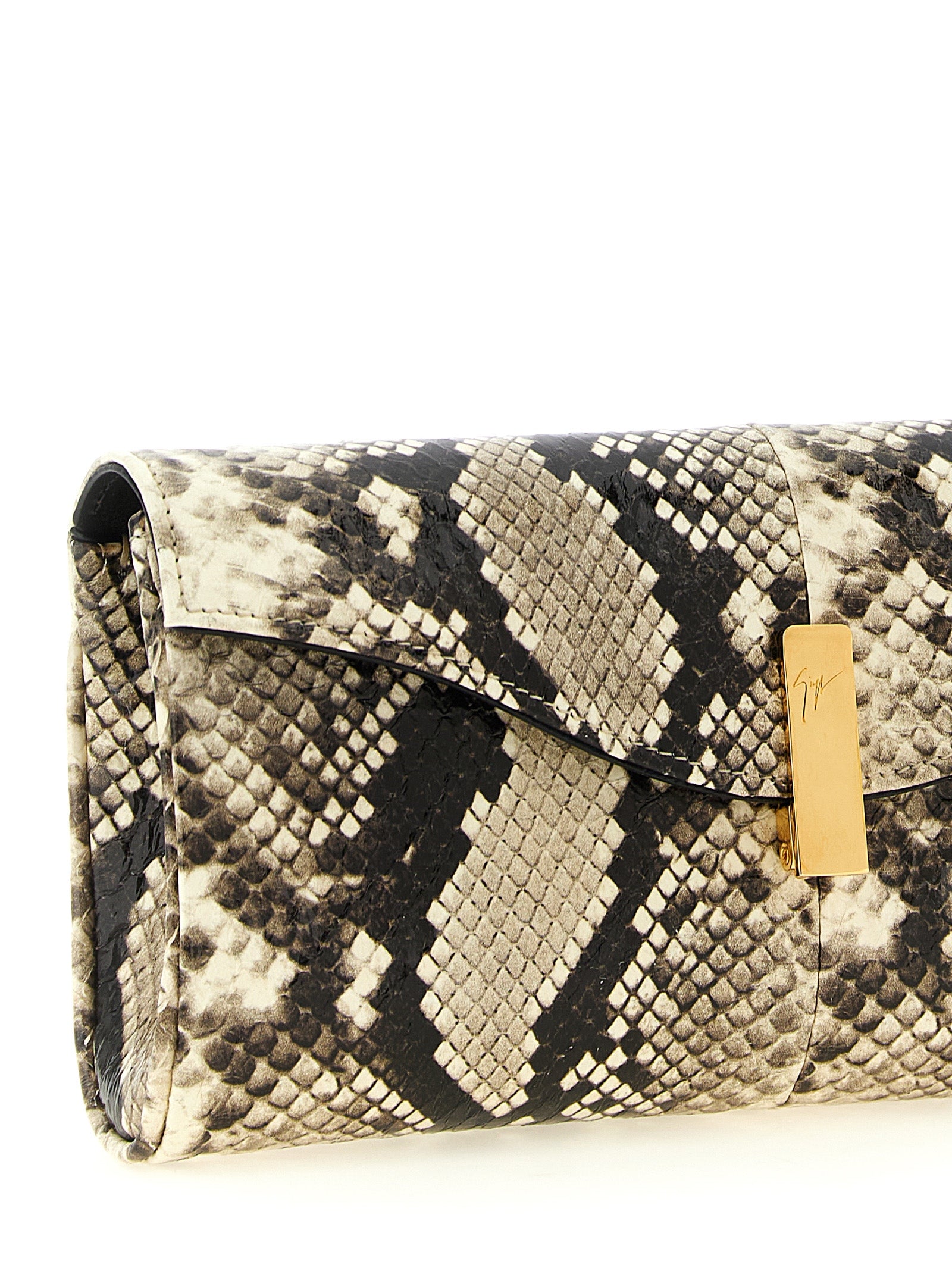 Multicolor Snake Skin  Clutch Bag