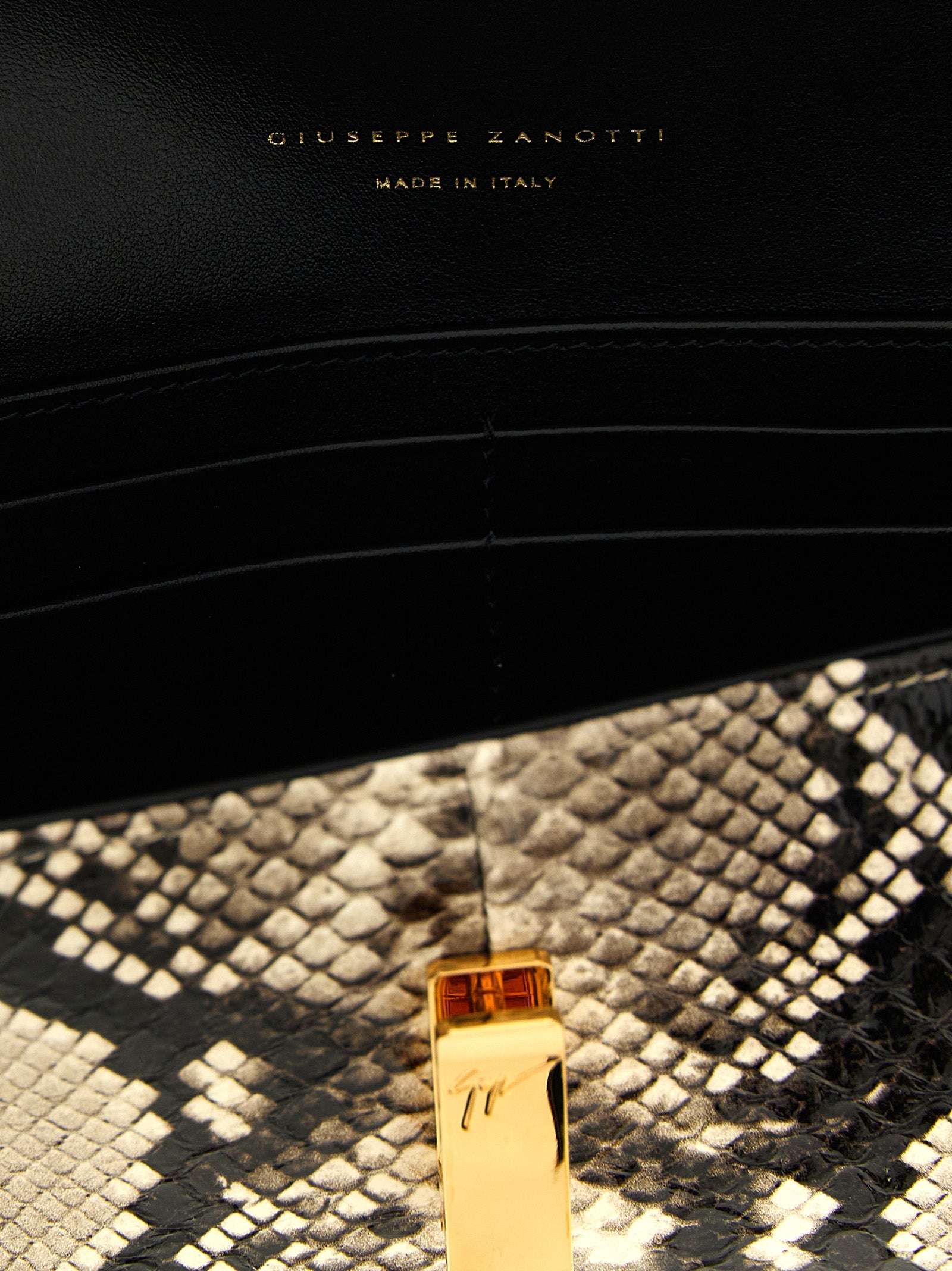 Multicolor Snake Skin  Clutch Bag