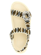 Multicolor Polyester Flat Sandals