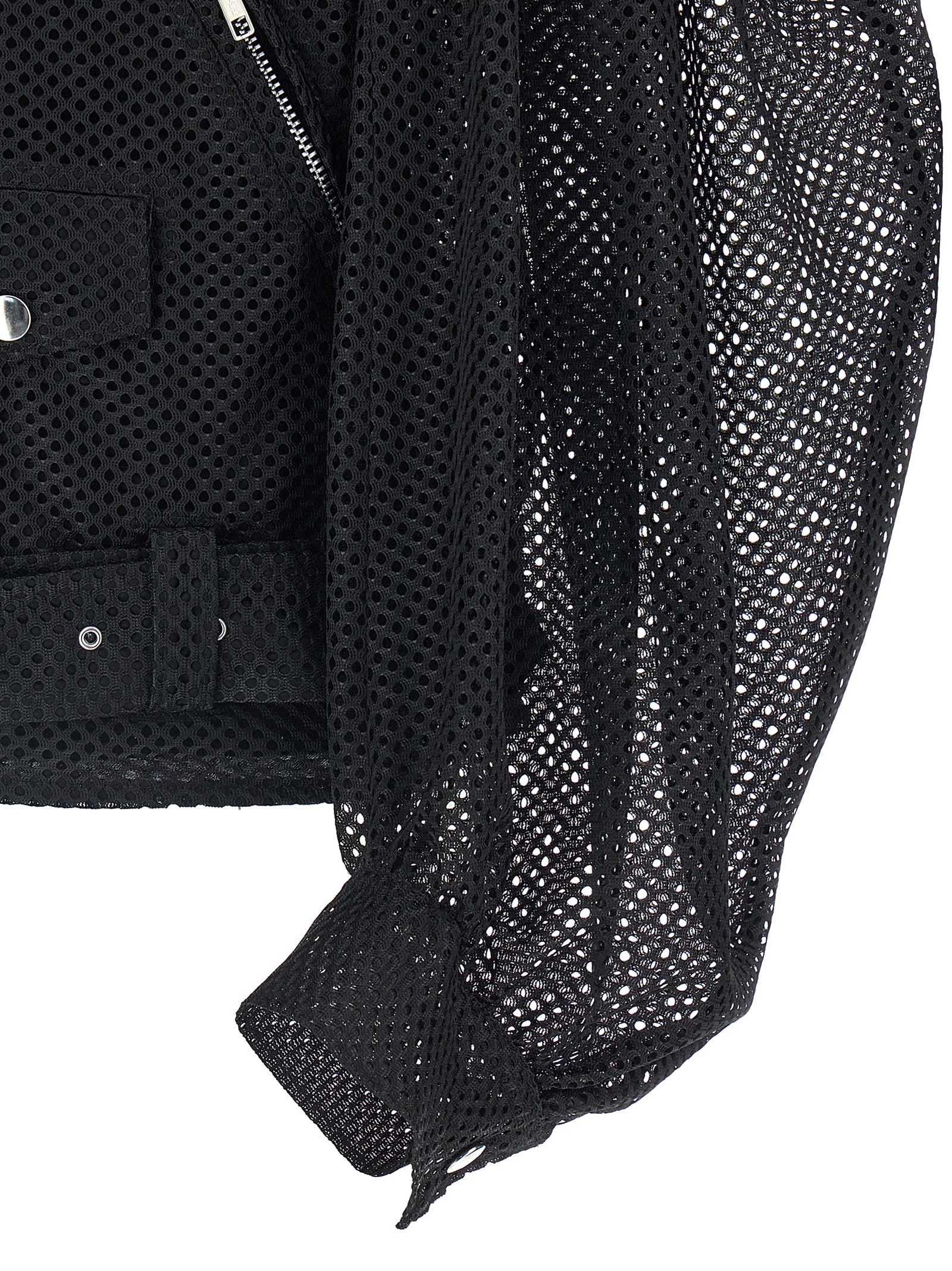 Black Polyester Biker Jacket