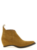 Brown Bovine Leather Ankle Boots