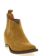 Brown Bovine Leather Ankle Boots