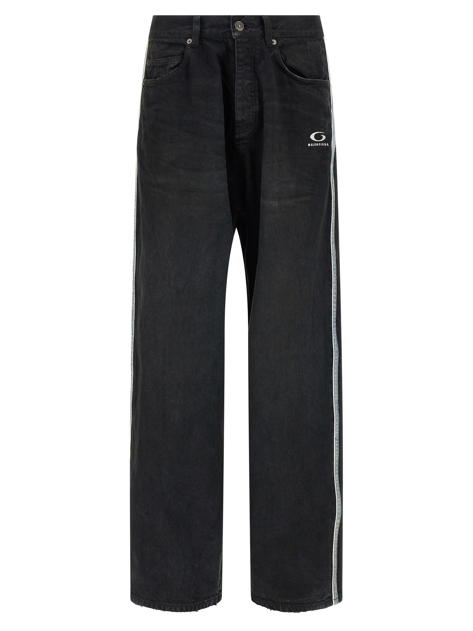 Black Cotton Flared Jeans