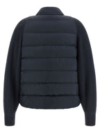 Blue Polyester Full-Length Jacket