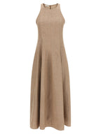 Beige Linen Long Dress