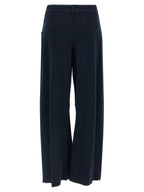 Blue Cotton Casual Pants