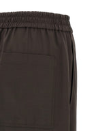 Brown Virgin Wool Casual Pants