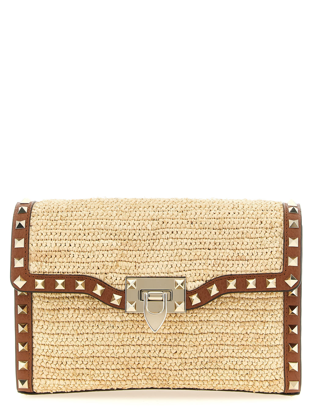 Beige Straw Crossbody Bag