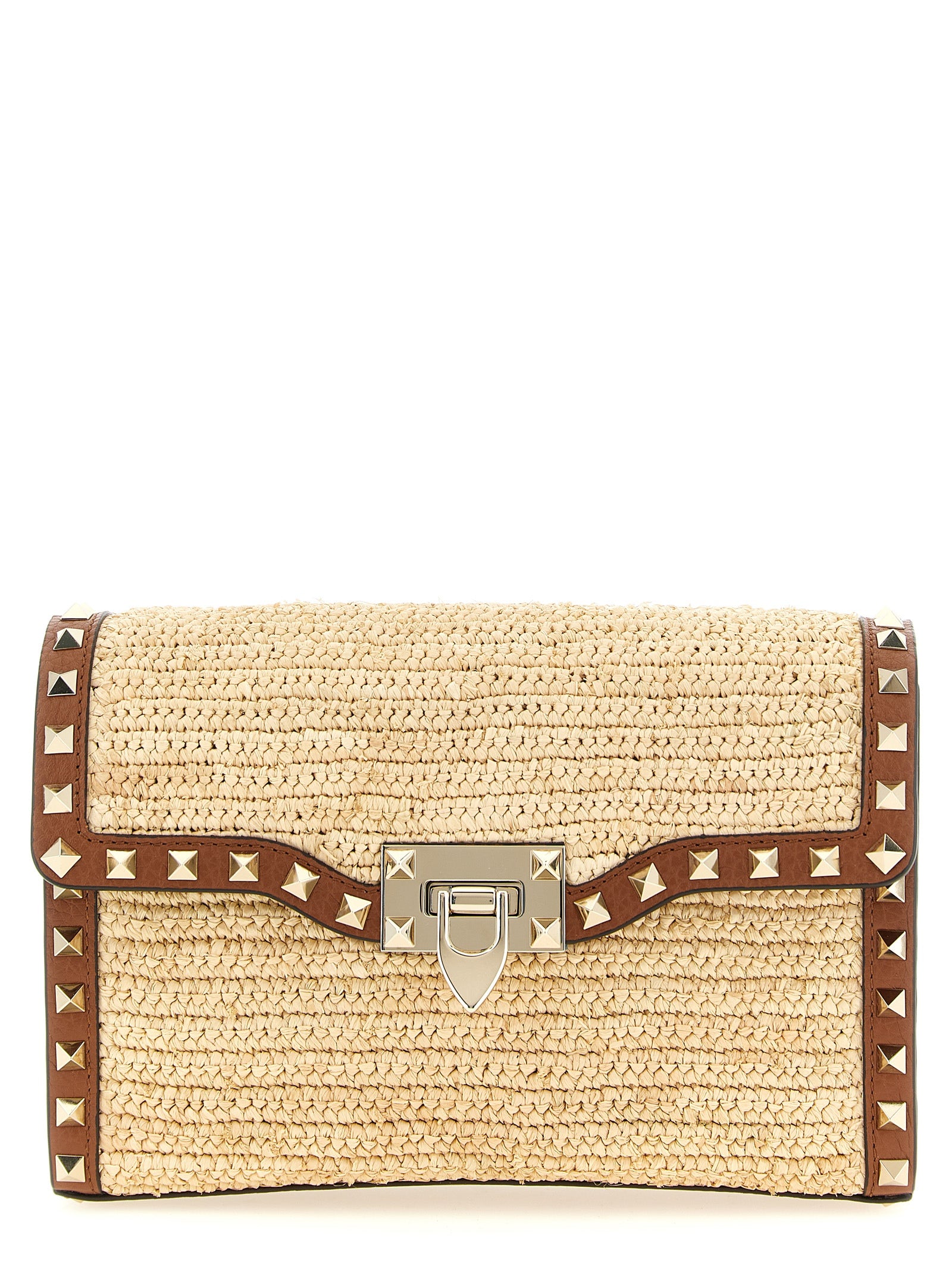 Beige Straw Crossbody Bag