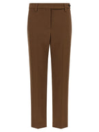 Brown Cotton Cropped Pants