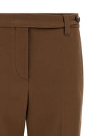 Brown Cotton Cropped Pants