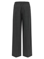 Gray Virgin Wool Flared Pants