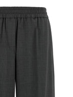 Gray Virgin Wool Flared Pants