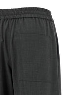 Gray Virgin Wool Flared Pants