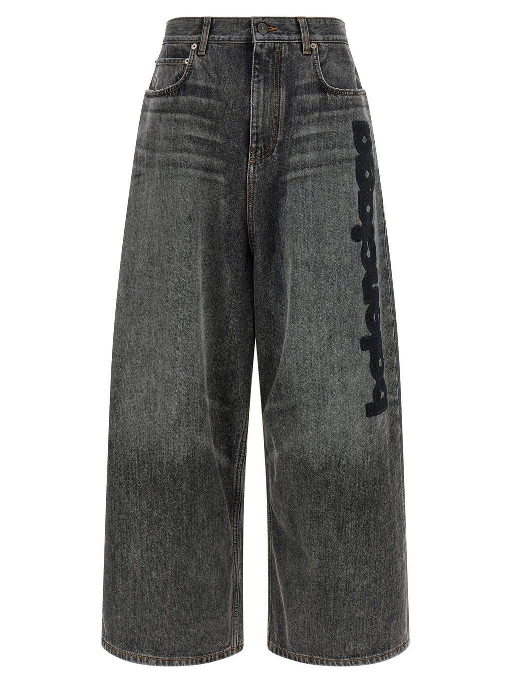 Gray Cotton Relaxed Fit Jeans