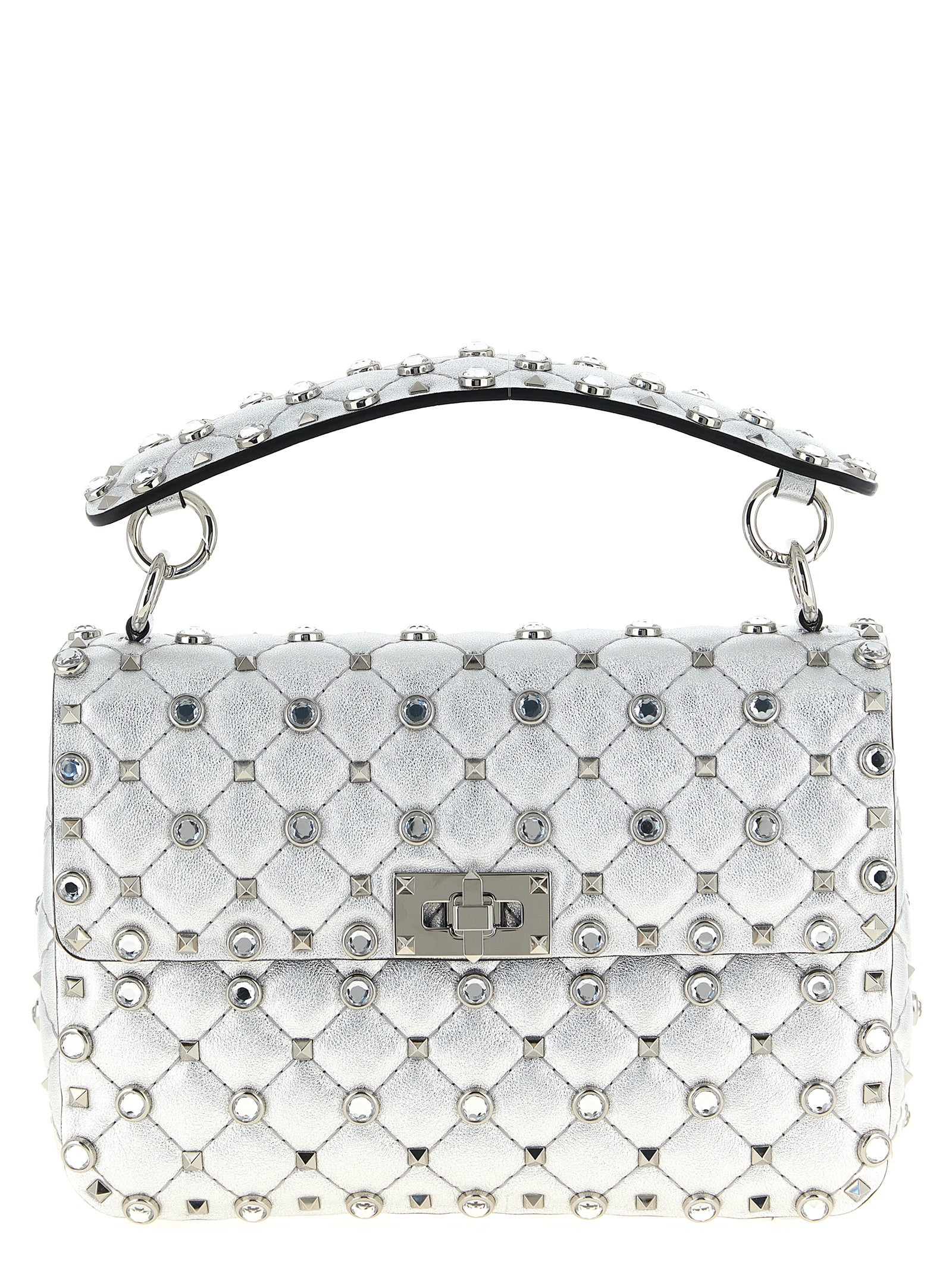 Silver Lamb Leather Shoulder Bag