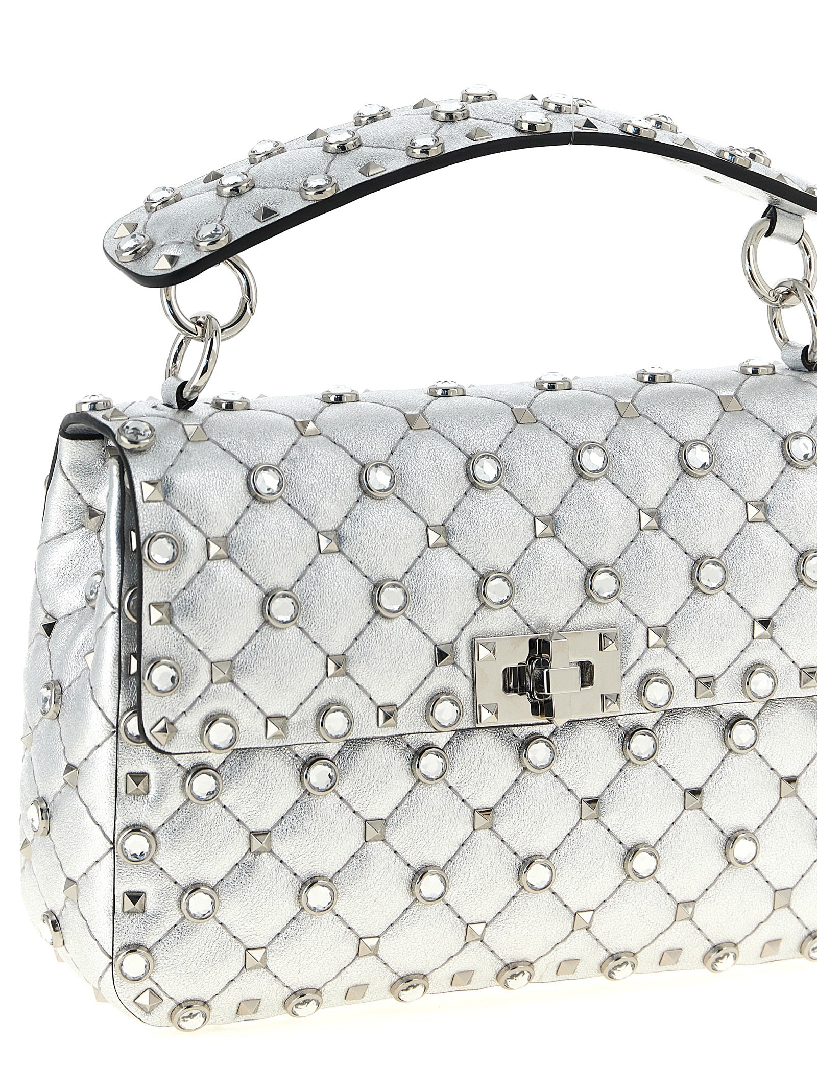 Silver Lamb Leather Shoulder Bag