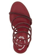 Bordeaux Viscose Stiletto Heel Sandals