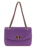 Purple Lamb Leather Shoulder Bag