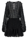 Black Cotton Short Dress