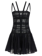 Black Polyamide Short Dress