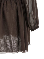 Brown Cotton Short Dress