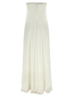 White Silk Long Dress