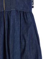 Blue Cotton Midi Dress