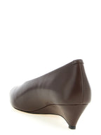 Brown Calfskin Mid Heel Pumps