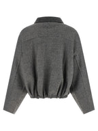 Gray Virgin Wool Full-Length Jacket