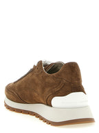 Brown Calfskin Low Top Sneakers