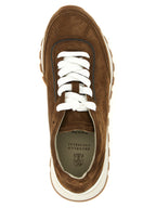 Brown Calfskin Low Top Sneakers