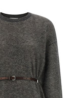 Gray Wool Midi Dress