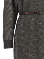 Gray Wool Midi Dress