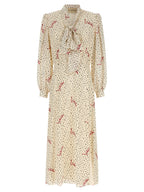 Multicolor Silk Midi Dress
