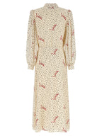 Multicolor Silk Midi Dress