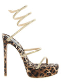 Multicolor Viscose Stiletto Heel Sandals
