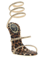 Multicolor Viscose Stiletto Heel Sandals