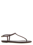 Brown Viscose Flat Sandals