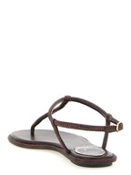 Brown Viscose Flat Sandals