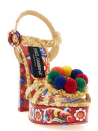 Multicolor Viscose Stiletto Heel Sandals