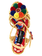 Multicolor Viscose Stiletto Heel Sandals