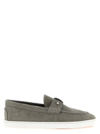 Gray Calfskin Slip-On Loafers