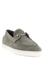 Gray Calfskin Slip-On Loafers